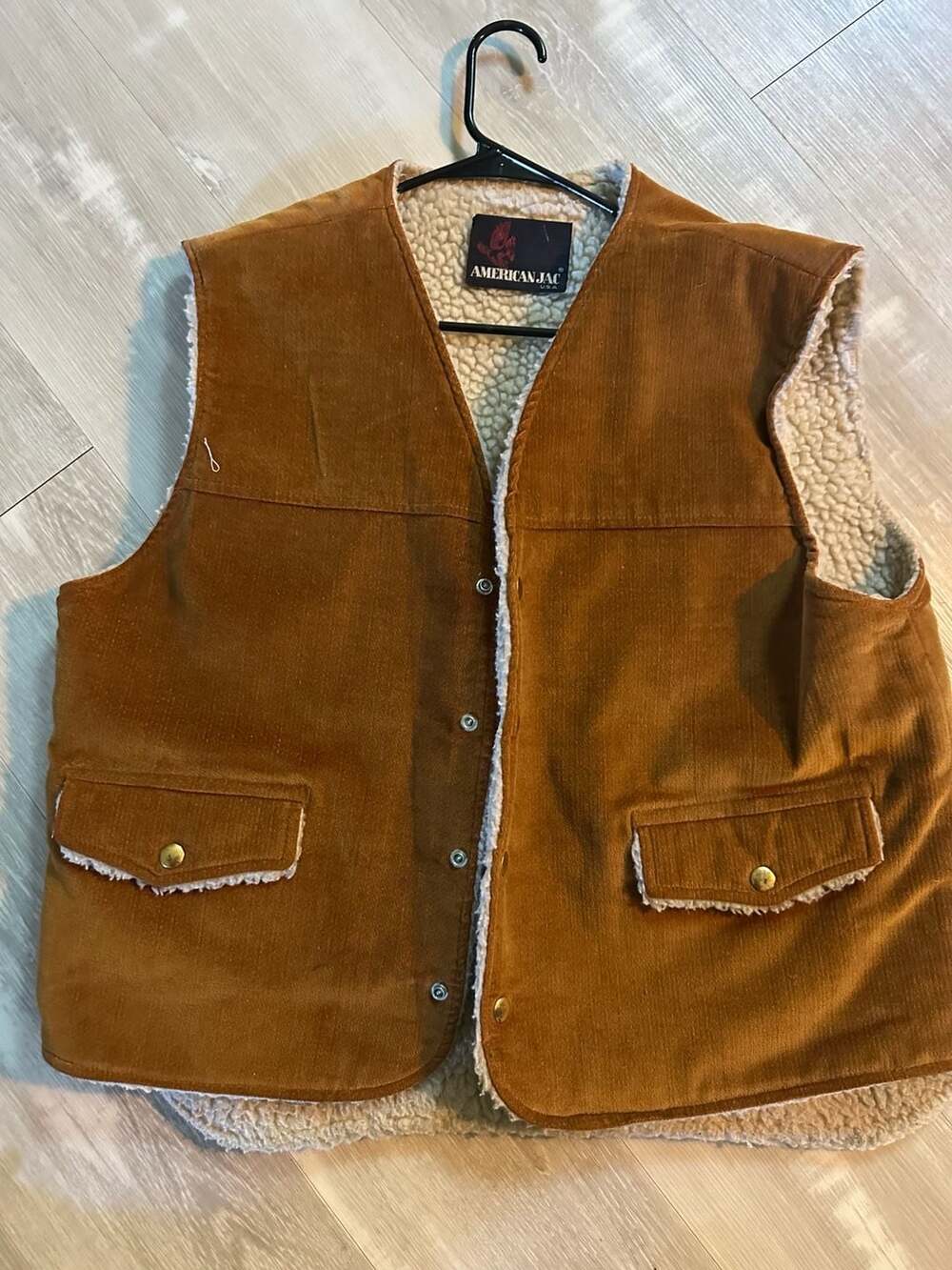 American Jac USA Vintage Corduroy Sherpa-Lined Vest